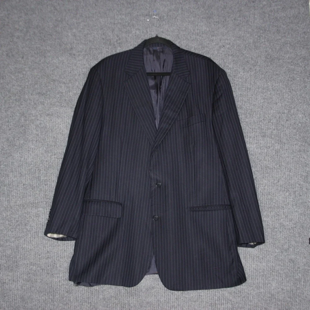 Brooks Brothers 1818 Madison Pinstripe Wool Blazer Men 44L 39W For Repairs